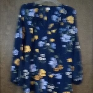 Old Navy Floral Blouse - Navy and Yellow